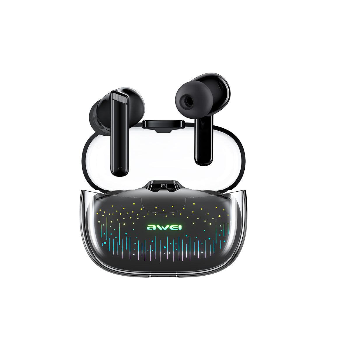 Awei T52pro Bluetooth 5.3 Headphones Wireless Earbuds Colorful Breathing Light Headset